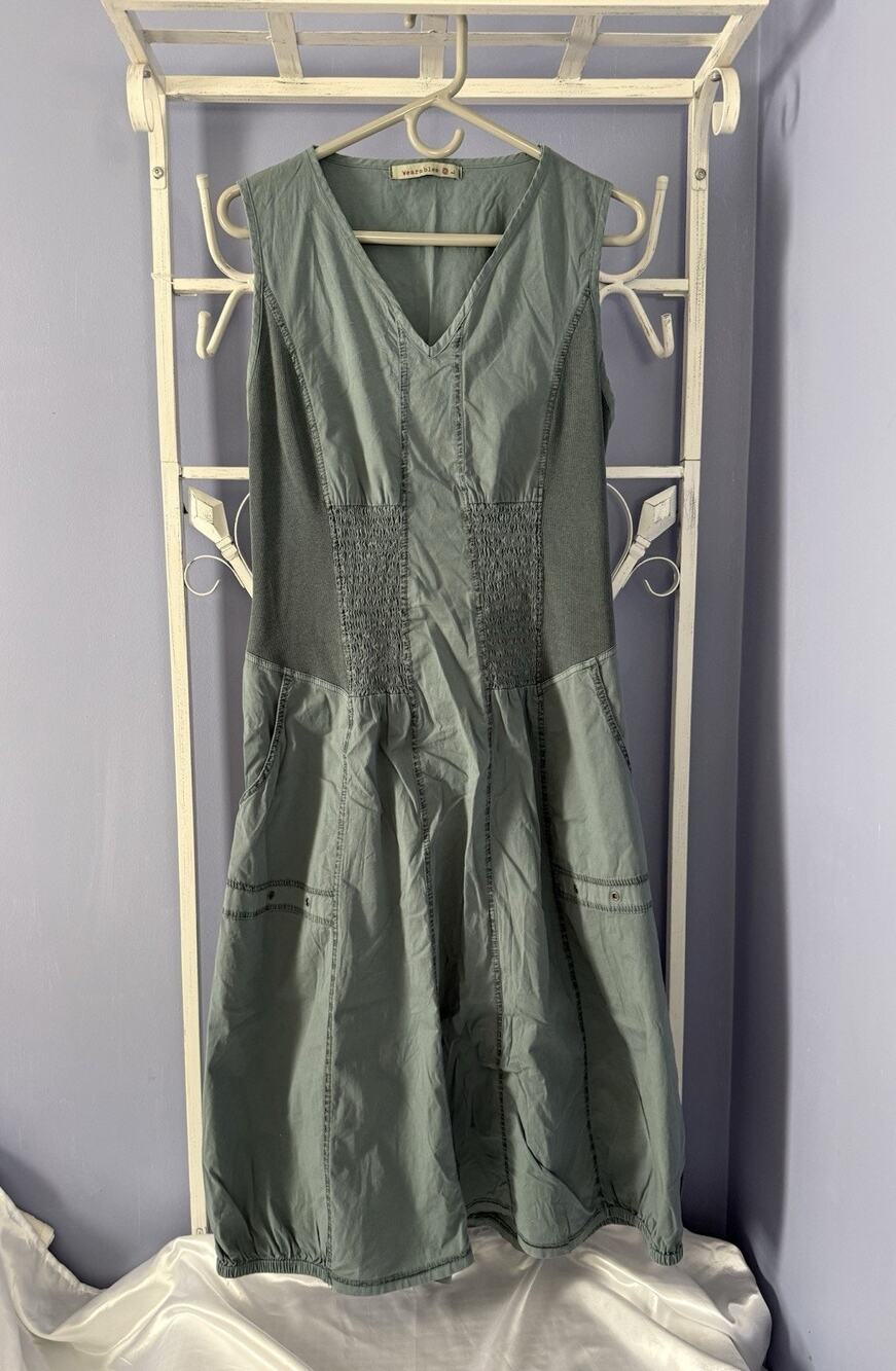 Wearables Lg Dress Green Cotton Spandex Preppy Relaxing